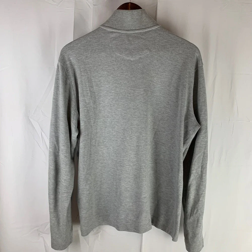 Robert Graham Quarter Zip Pullover Mens Medium Gray Classic‎ Fit Mock Neck